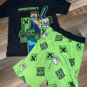 Minecraft Kids Pajama Set - Black and Green